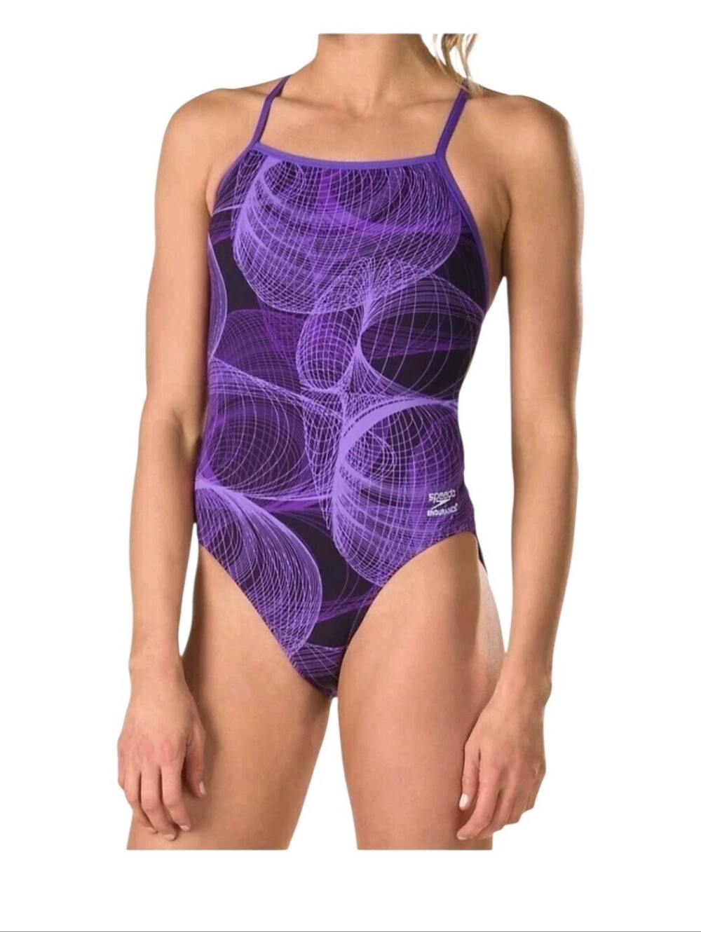 🍄3/50$🍄 Speedo Women's Endurance+ Cyclone Strong One Back Swimsuit Size 10/36